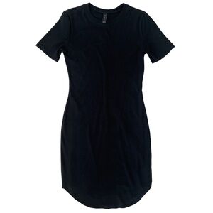 Gentle Fawn Black Ribbed T-Shirt Dress - Size XS
